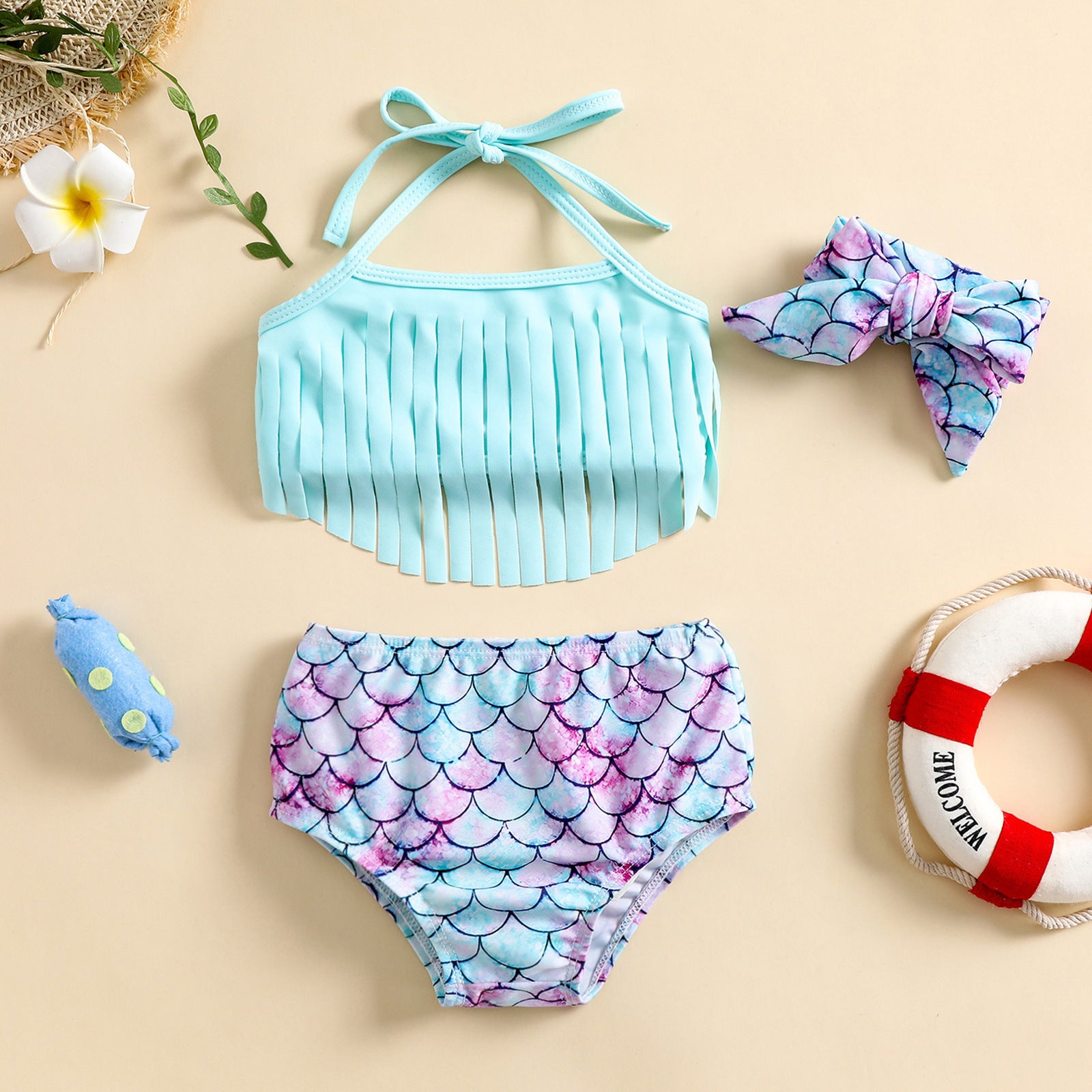 Costume bambina 3 pezzi  Tema Sirena