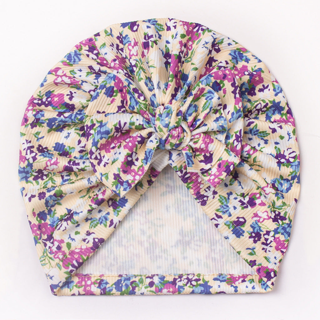 Turbante Neonata con Fiocco Floreale