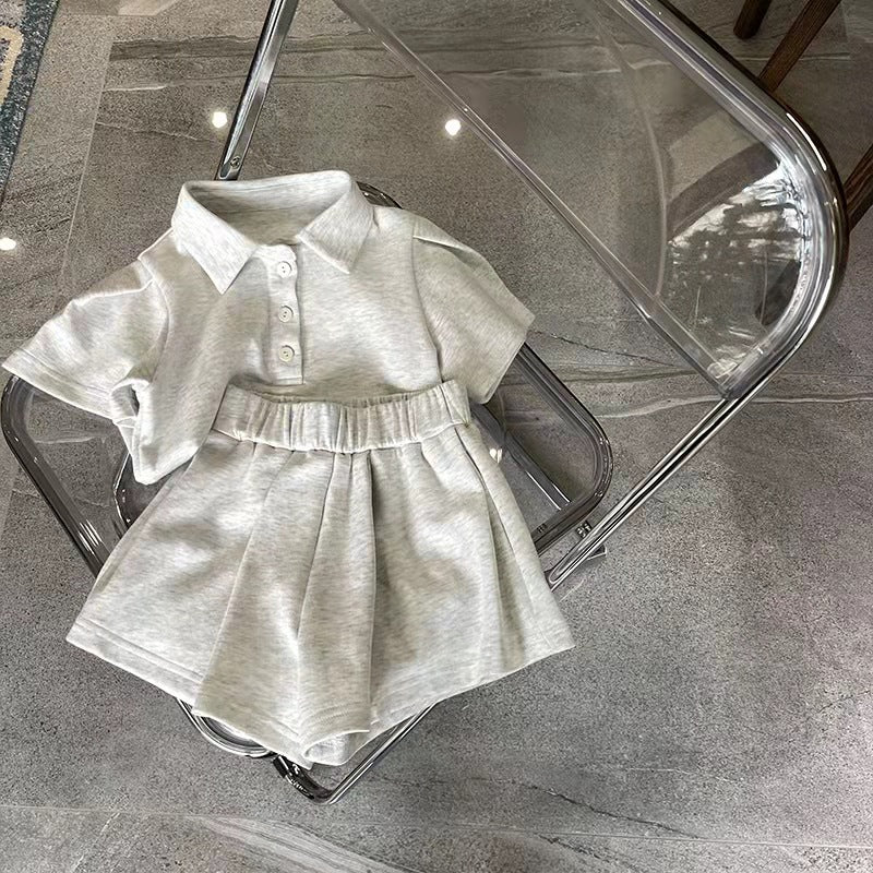 Completo Bambina Estivo con Polo e Gonna Pantaloncino