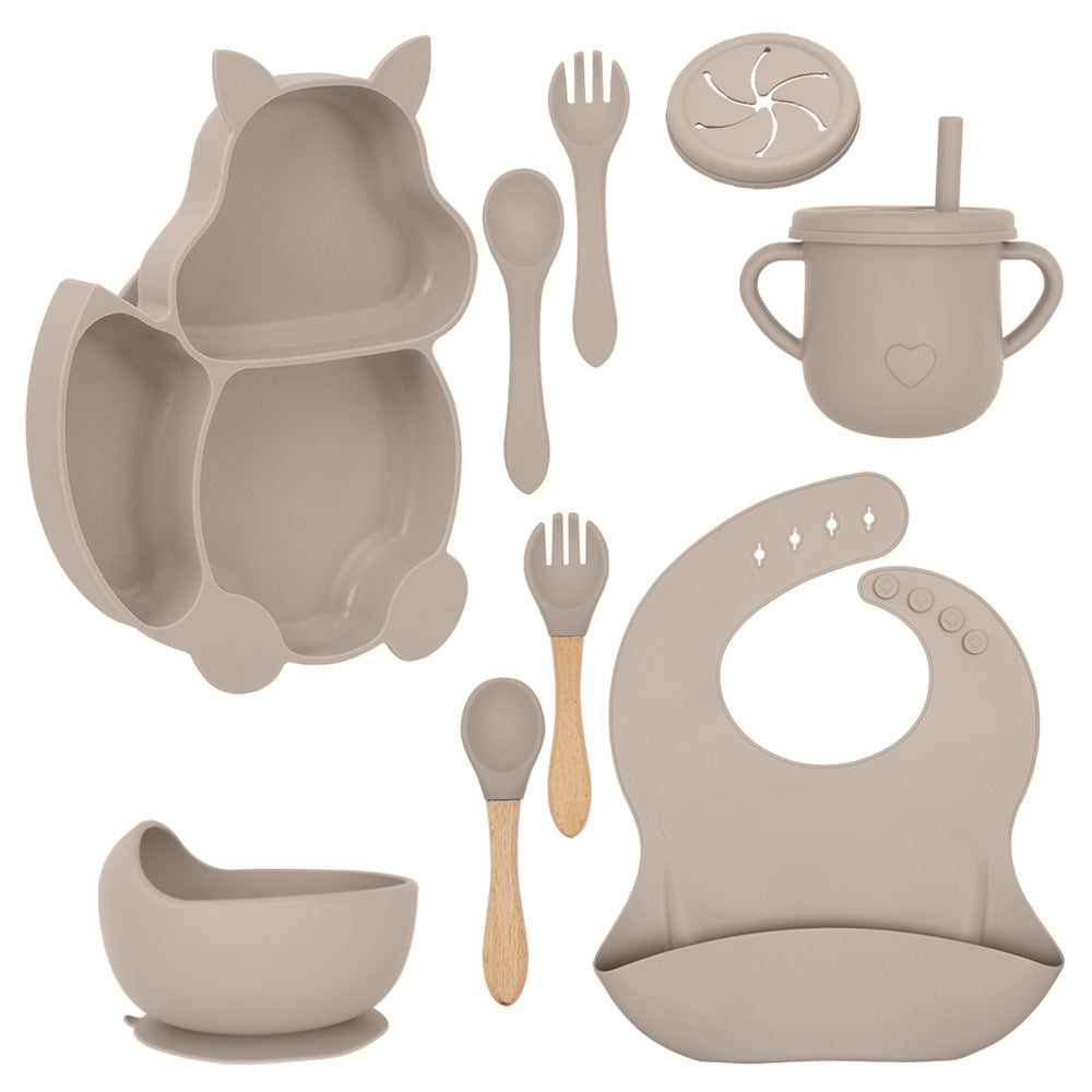 Set Pappa A forma di Scoiattolo in Silicone 9 Pezzi per Bambini – Antiscivolo