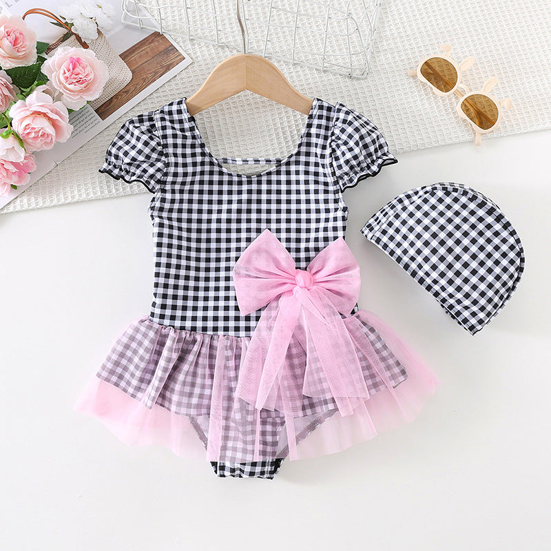 Costume Bimba  con fiocco rosa  e tulle