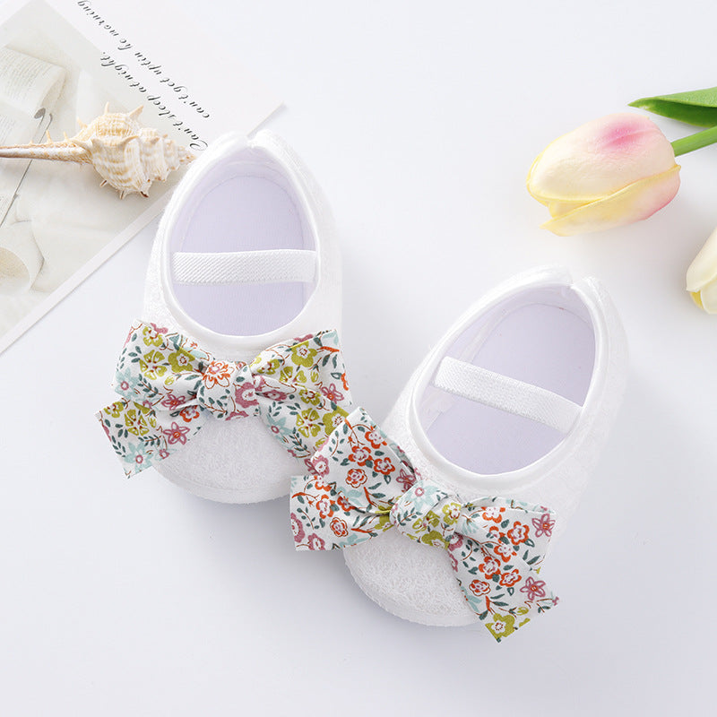 Scarpine neonata con fiocco colorato – varie fantasie