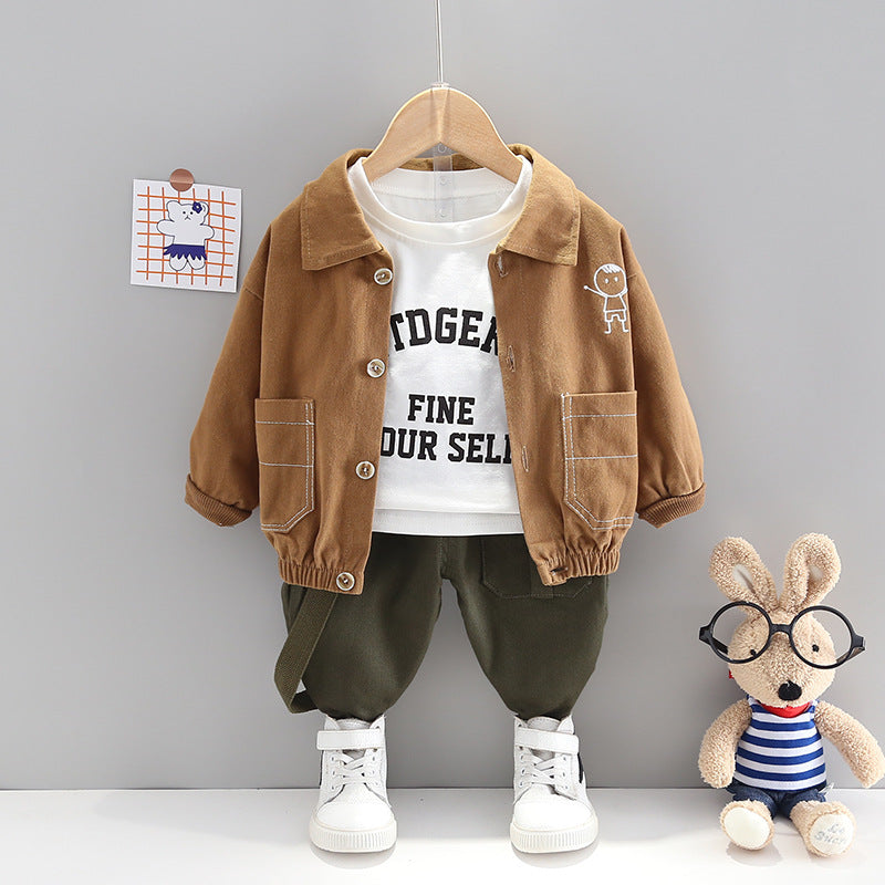 Completo Bimbo "Mini Explorer"   Giacca Nera, T-shirt e Pantaloni