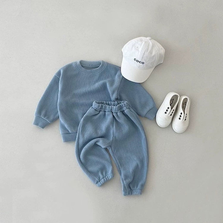 Completo Tuta   Maglia + Pantalone in Tessuto a Costine