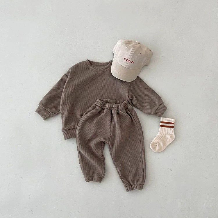 Completo Tuta   Maglia + Pantalone in Tessuto a Costine