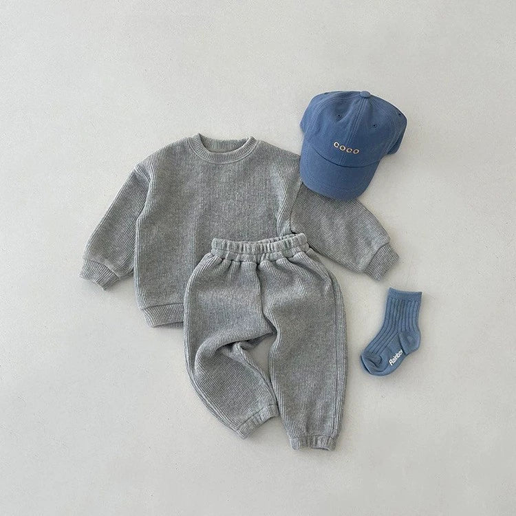 Completo Tuta   Maglia + Pantalone in Tessuto a Costine