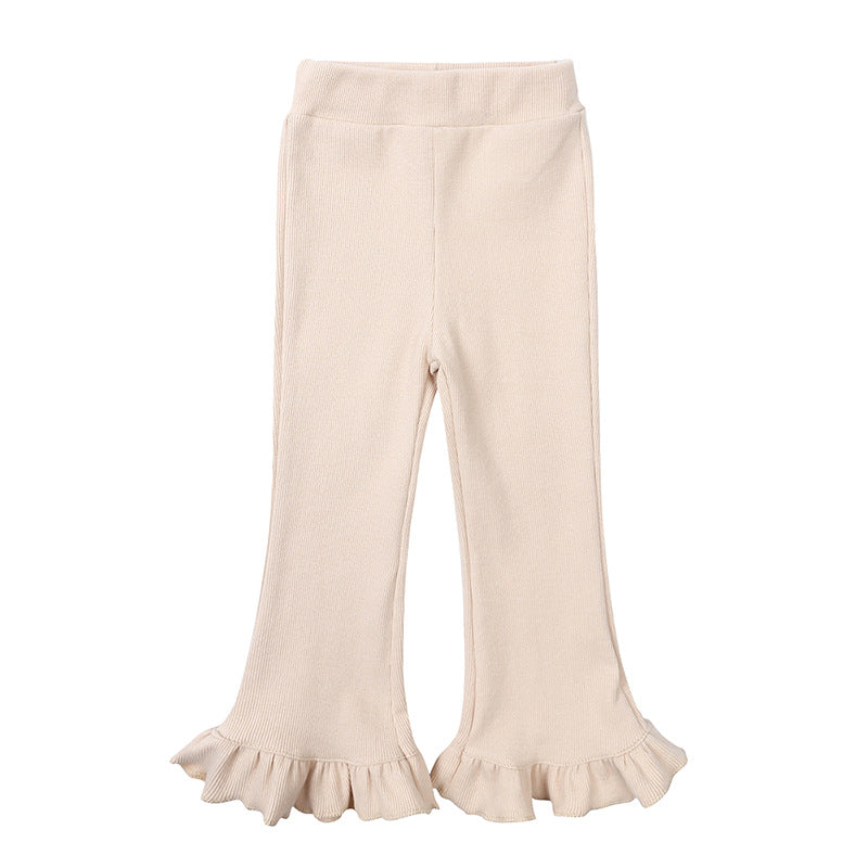 Leggings Bambina con Volant al Fondo   Modello Svasato  Vari Colori