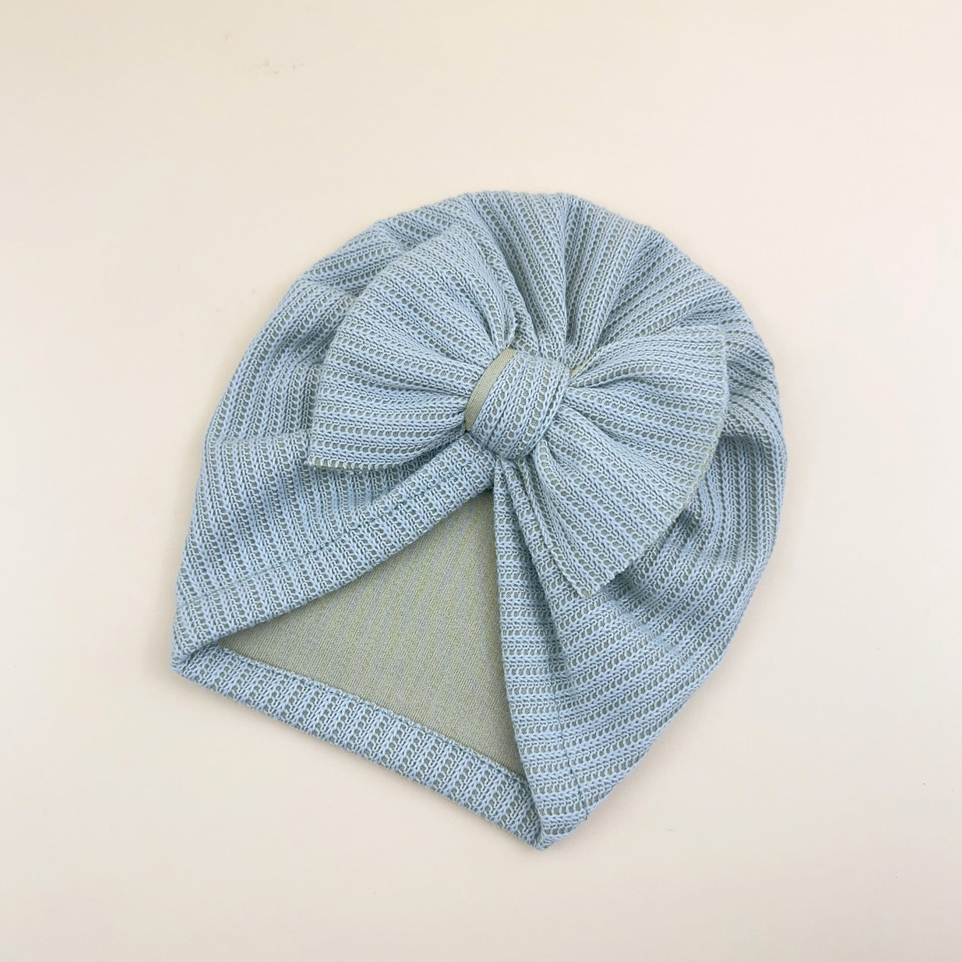 Turbante per Bambina in Maglia con Fiocco - Colore Neutro