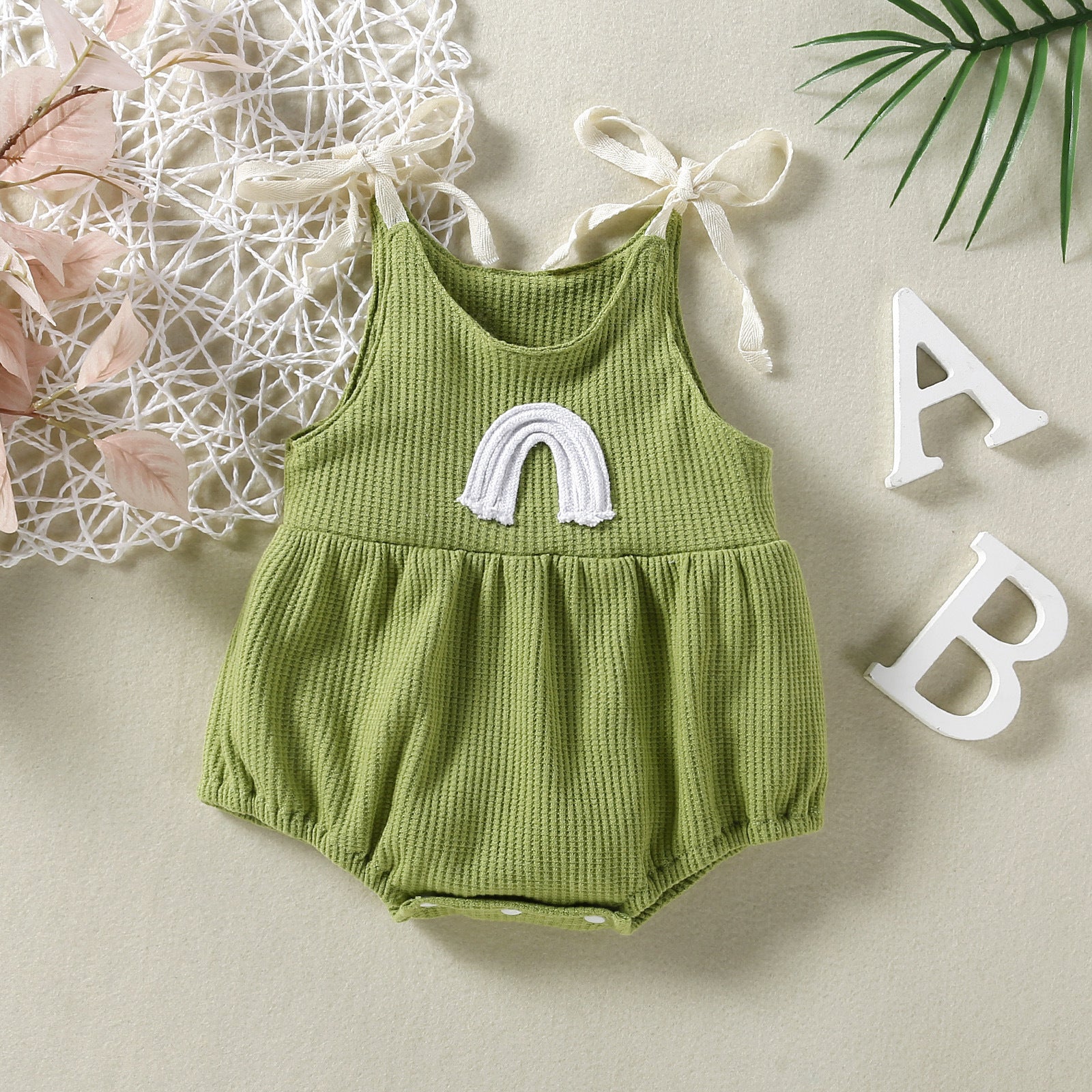 Pagliaccetto  Estivo Bambina/neonata con Arcobaleno e Fiocchi