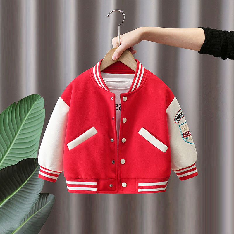 Giacca College Bambino – Stile Varsity con Maniche a Contrasto