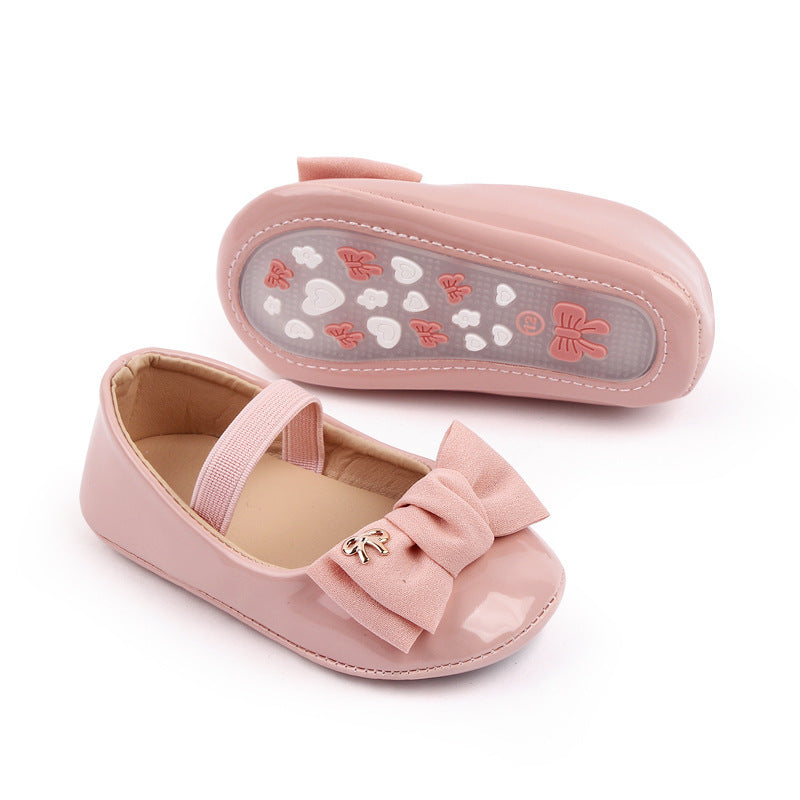 Ballerine eleganti per bambina con fiocco e cinturino  vari colori