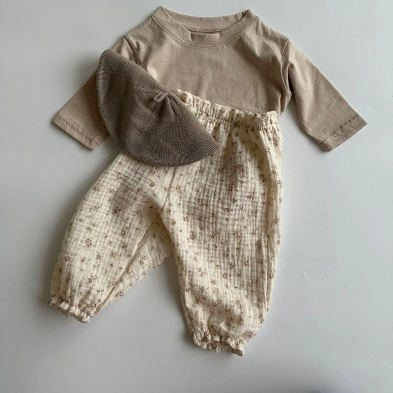 Pantaloni Neonato in Cotone Mussola Fantasia – Primavera/Estate