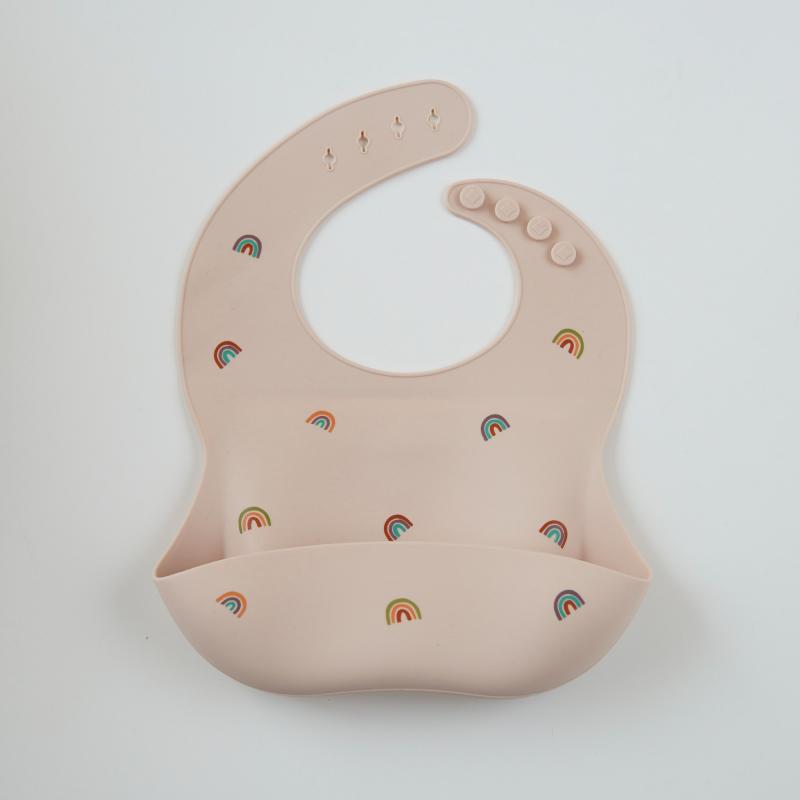 Bavaglino in Silicone Regolabile   Fantasia Arcobaleno