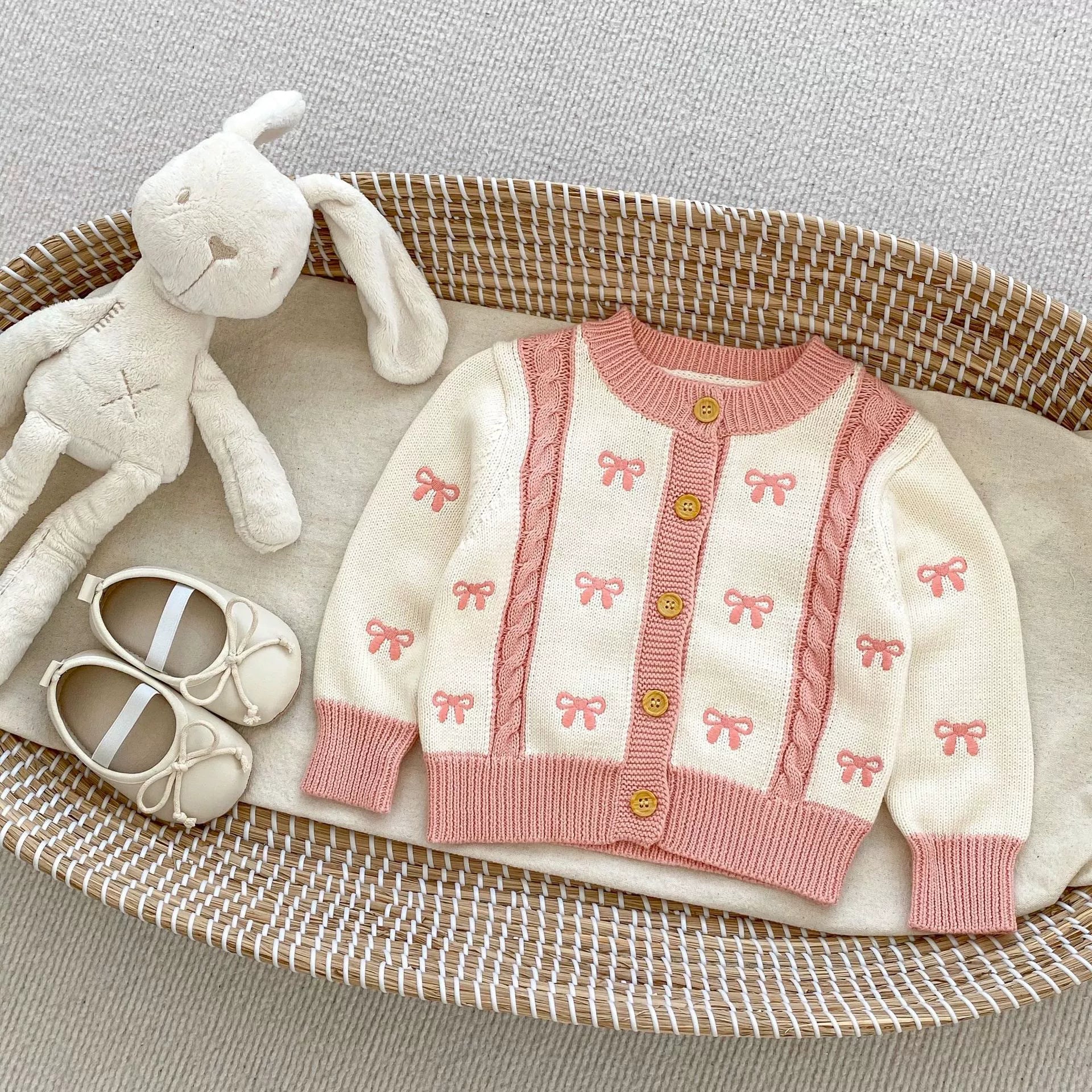 Bretelle o cardigan Bambina in Maglia - con Fiocchetti