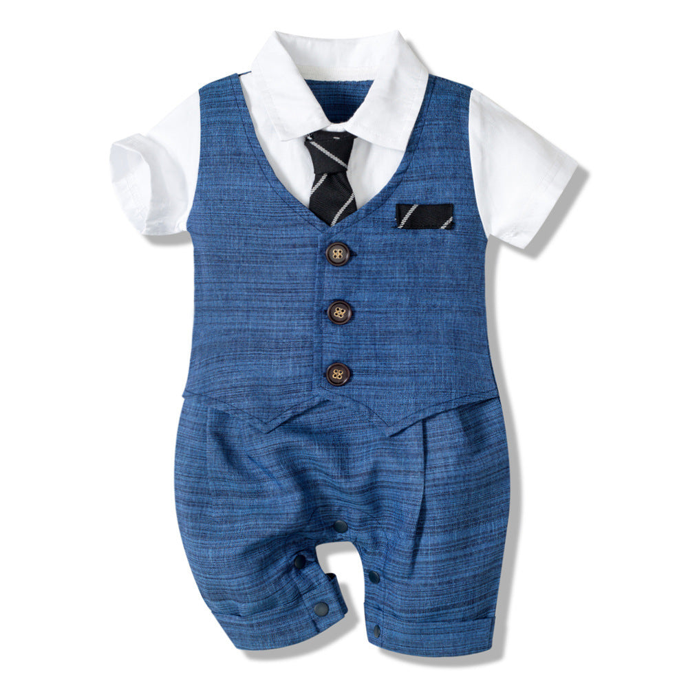 Tutina Bimbo Elegante con Gilet e Cravatta  Piccolo Gentiluomo