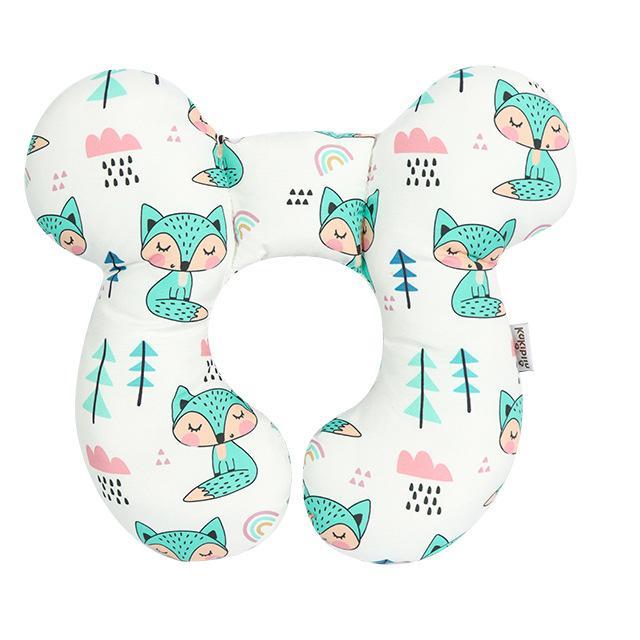 Cuscino Antiplagiocefalia Neonato – Supporto Testa e Collo Ergonomico con Fantasia Volpe