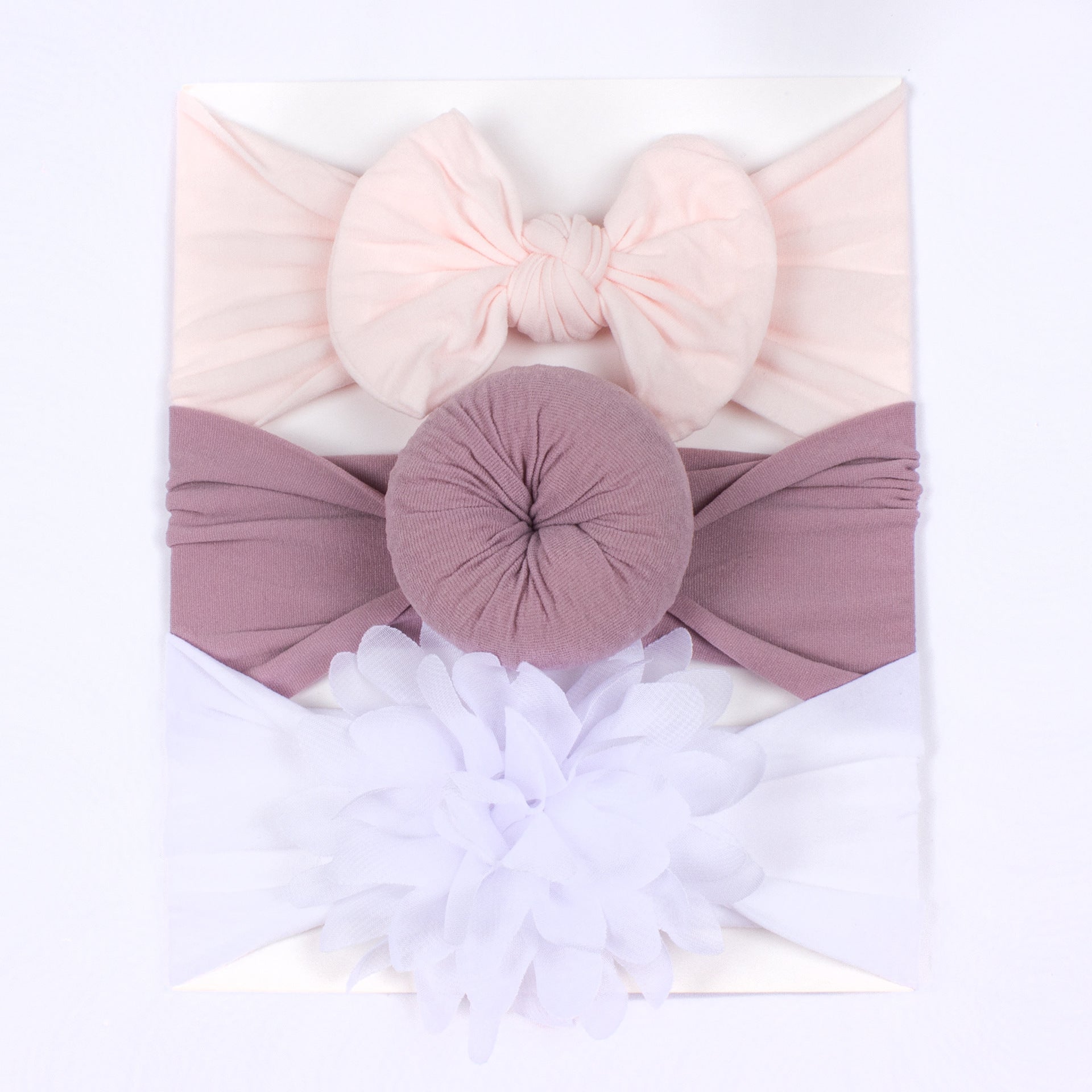 Set di Fasce e Cappellini per Neonati con Fiocco e Fiore