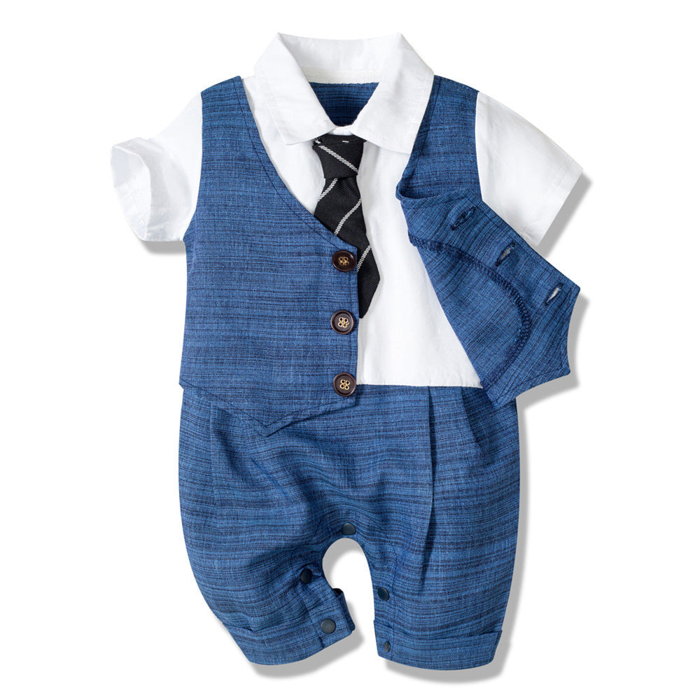 Tutina Bimbo Elegante con Gilet e Cravatta  Piccolo Gentiluomo