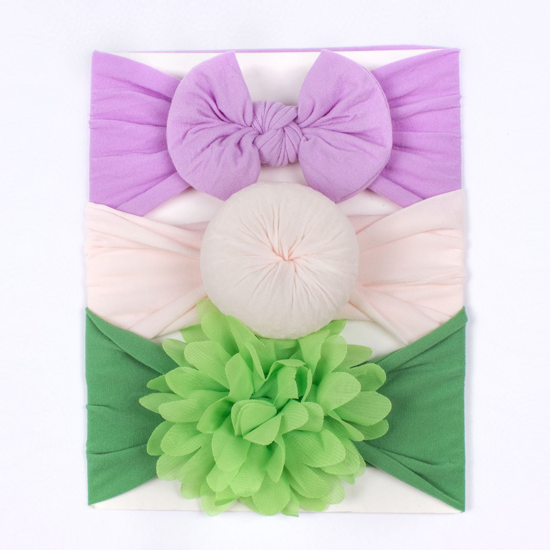 Set di Fasce e Cappellini per Neonati con Fiocco e Fiore