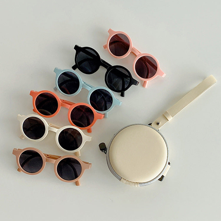 Occhiali da Sole Rotondi per Bambini  Design Retrò +custodia