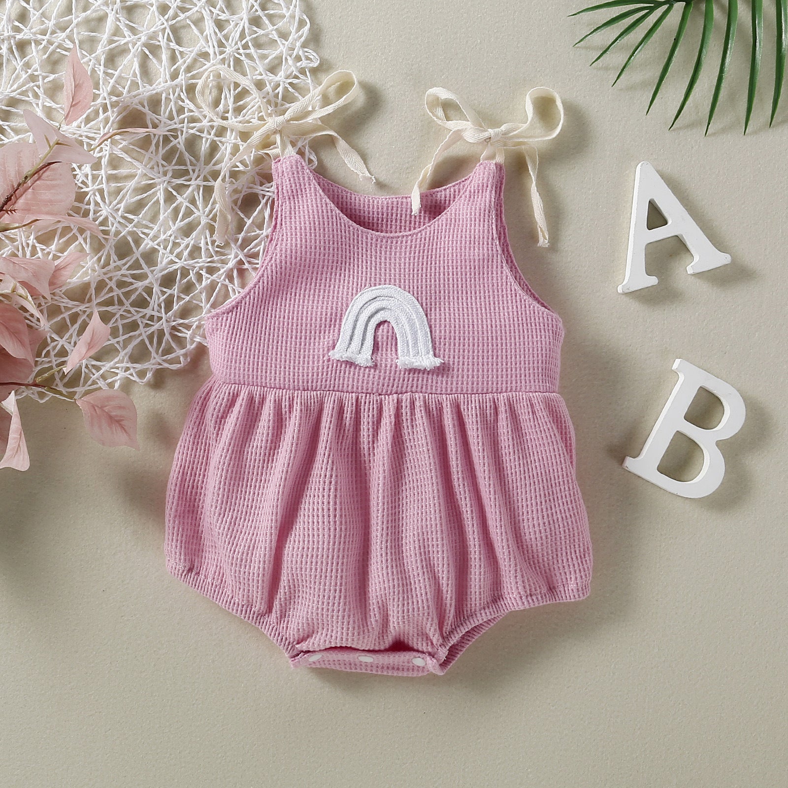 Pagliaccetto  Estivo Bambina/neonata con Arcobaleno e Fiocchi