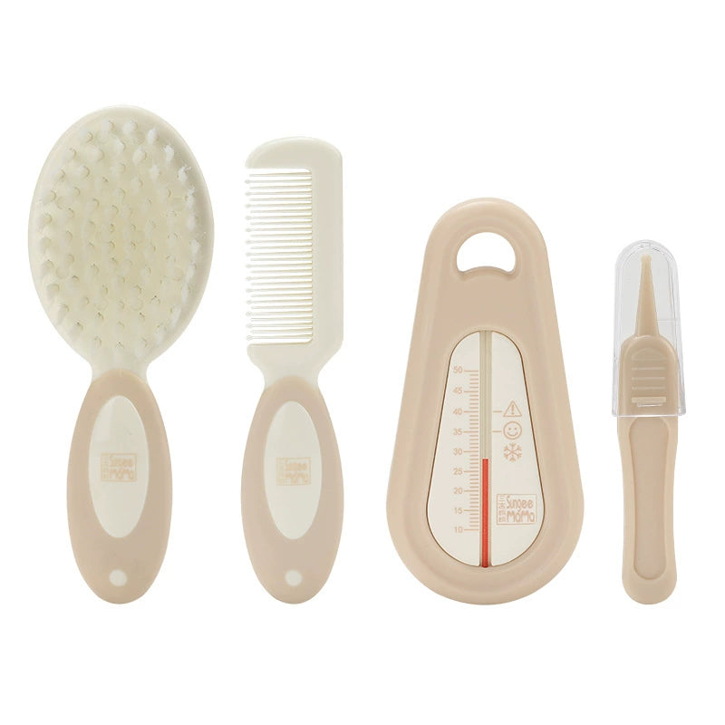 Set Cura Capelli e Igiene Neonato – 4 Pezzi con Termometro Acqua