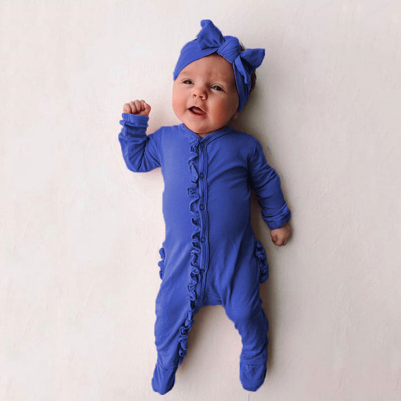 Pagliaccetto Neonata / Bimba con Volant e Fascia Coordinata