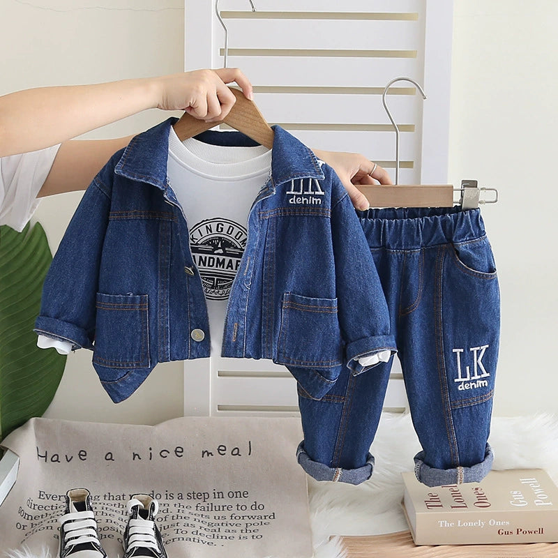 Set denim Autunno/Inverno  azzurro & blu – completo 3 pezzi Bimbo