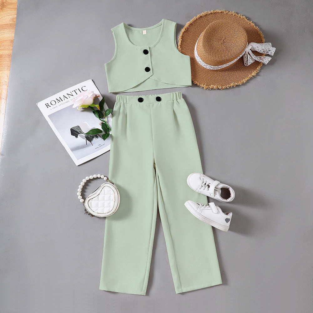 Completo Elegante Bimba  Top e Pantaloni