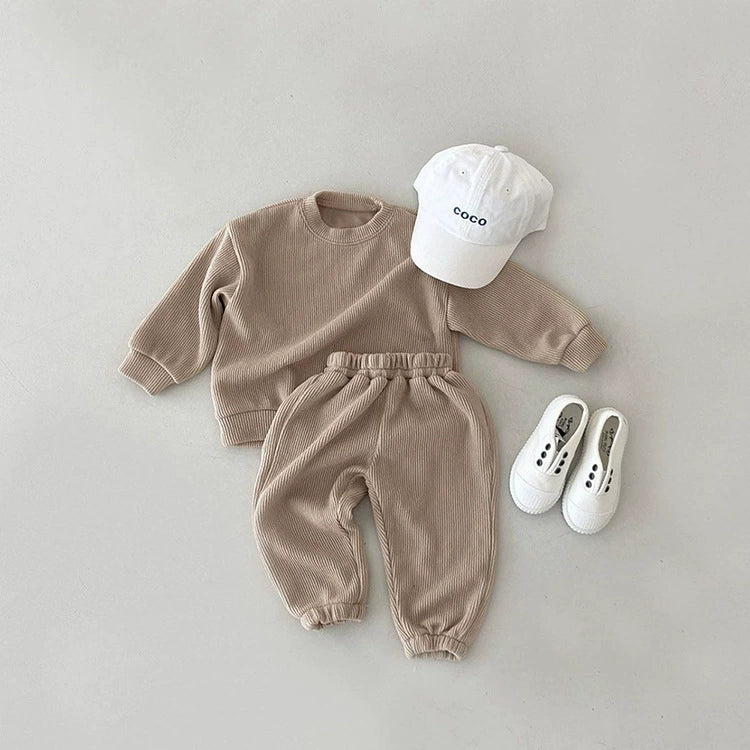 Completo Tuta   Maglia + Pantalone in Tessuto a Costine