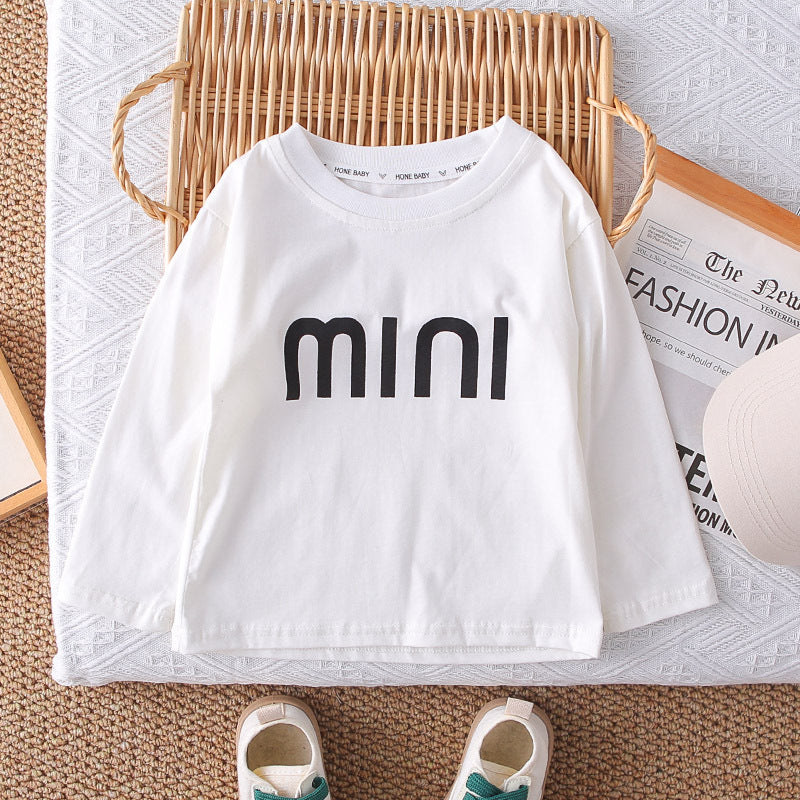 Set 3 pezzi Bimbo Camicia sfumata grigio/bianco + jeans e T-shirt – Autunno/Inverno