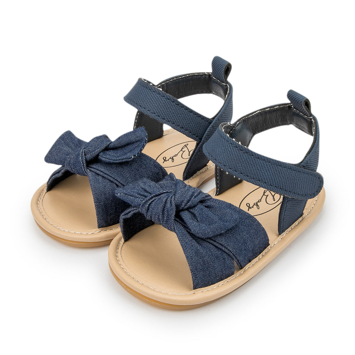 Sandali Estivi per Neonata  Design con Fiocco e Chiusura a Strappo