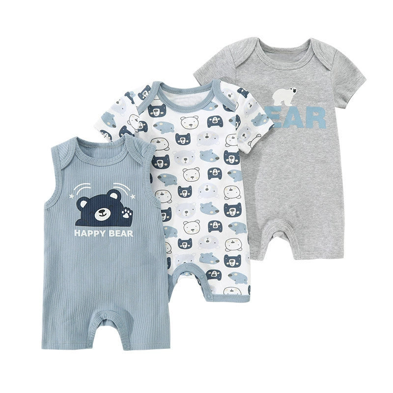 Set 3 Pagliaccetti Estivi per Neonato  Fantasie Colorate