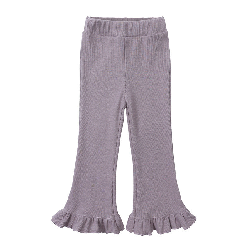 Leggings Bambina con Volant al Fondo   Modello Svasato  Vari Colori