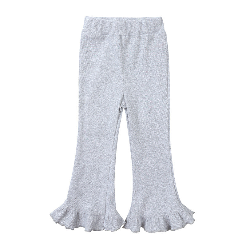 Leggings Bambina con Volant al Fondo   Modello Svasato  Vari Colori