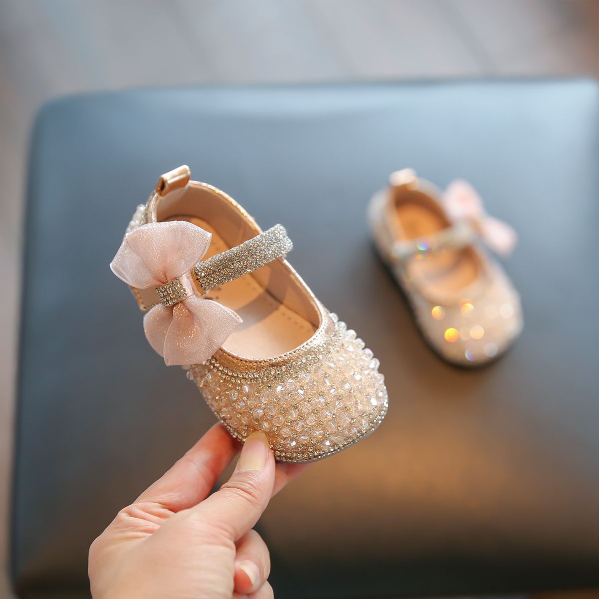 Ballerine Eleganti per Bambina con Perle e Fiocco