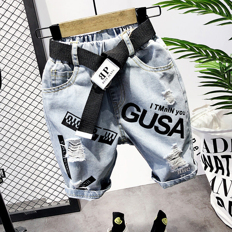Shorts  Jeans Bambino - Stile Urban con Cintura