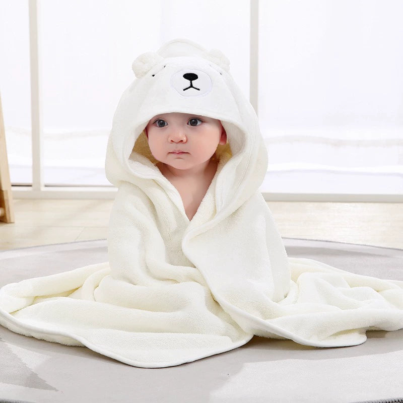 Accappatoio Bimbo 80×80 con Cappuccio Animaletto