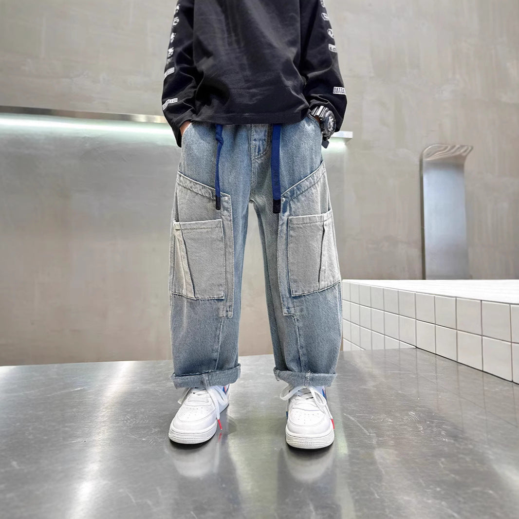 Jeans Cargo Bambino  Stile Streetwear Oversize