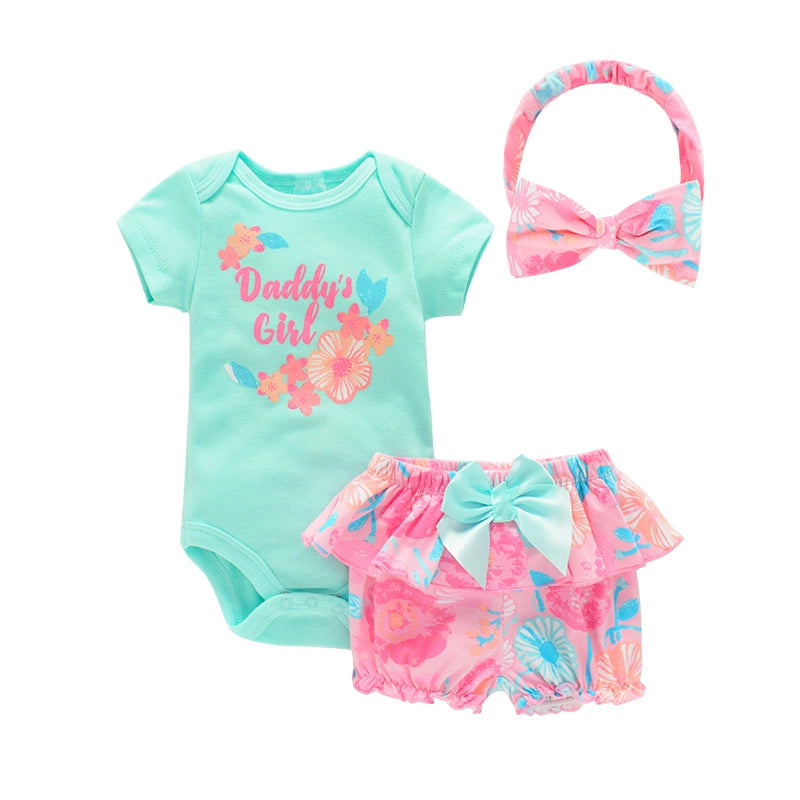 Completo Estivo Neonata   Body, Bloomers e Fascia Coordinata