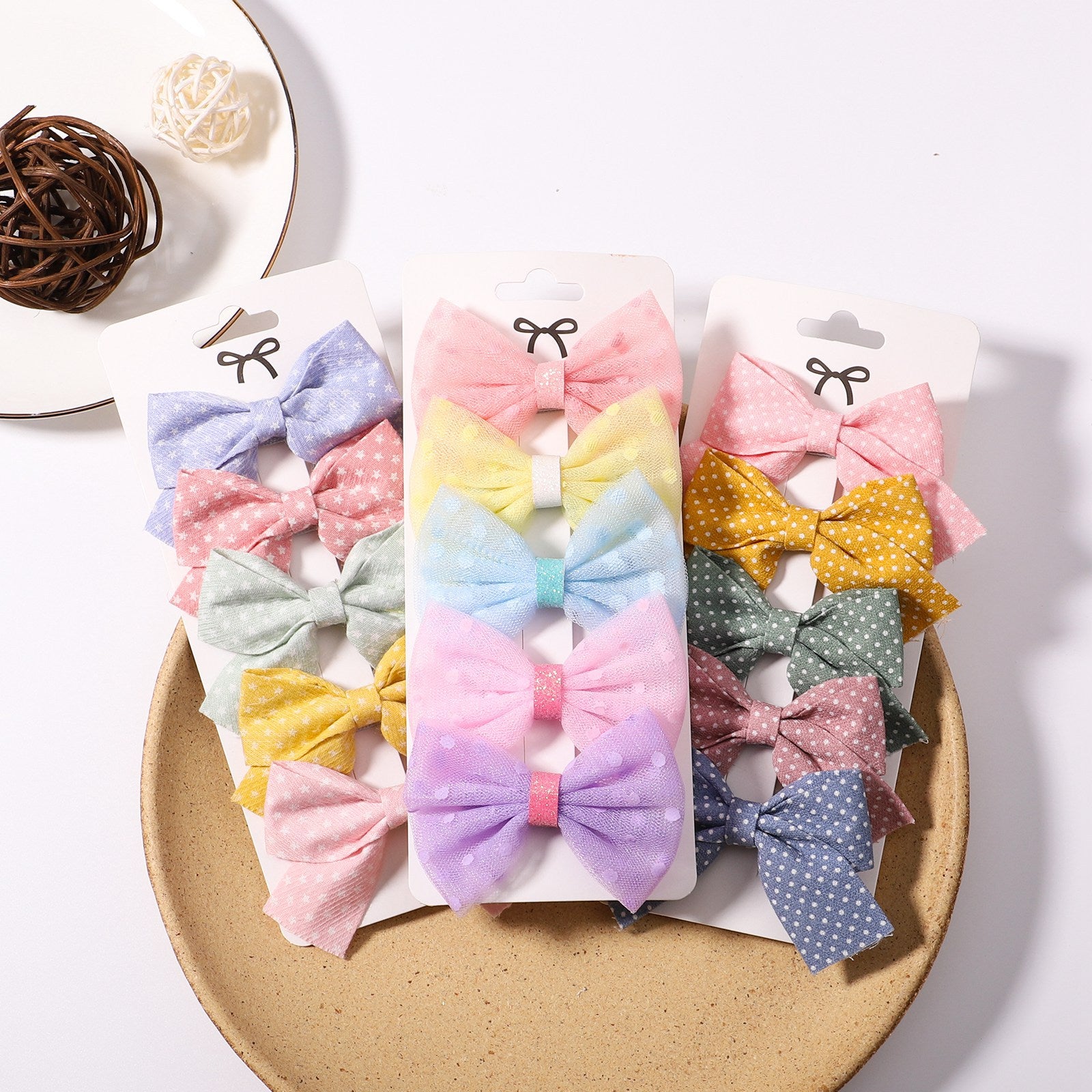 Set Fiocchi per Capelli Bambina - Fantasie Colorate e Tartan