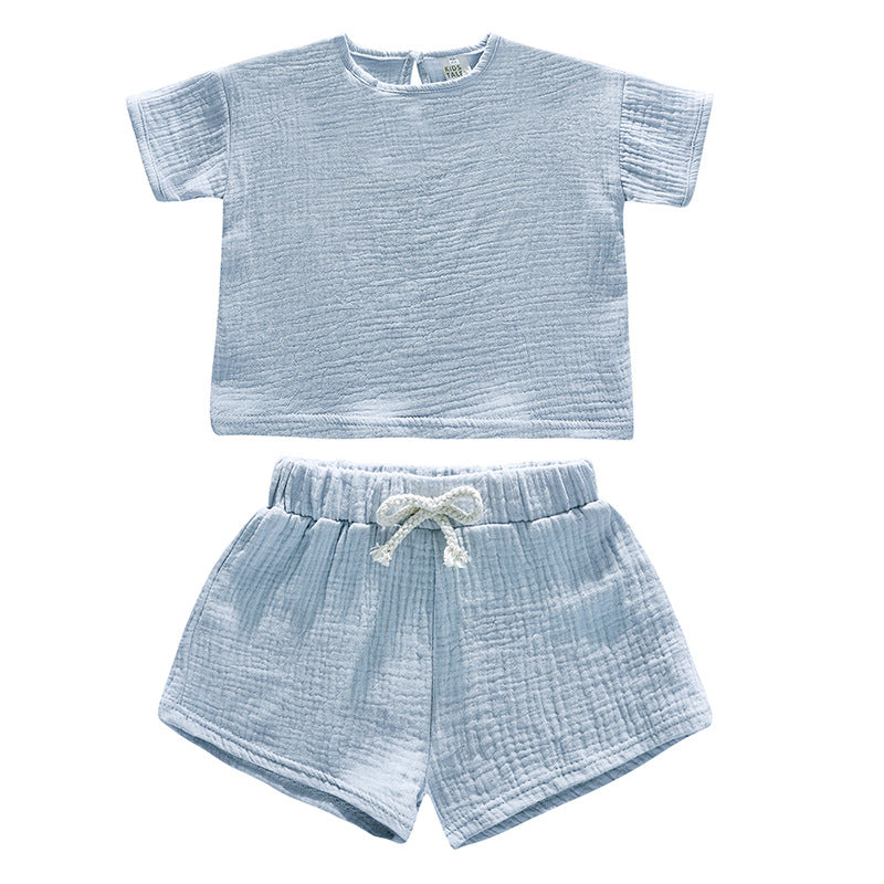 Completo Estivo Bambino in Mussola di Cotone   T-Shirt e Shorts