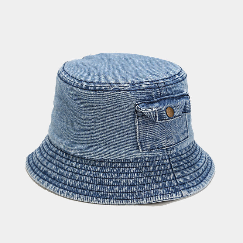 Cappello Bucket in Jeans   Stile Casual con Taschino
