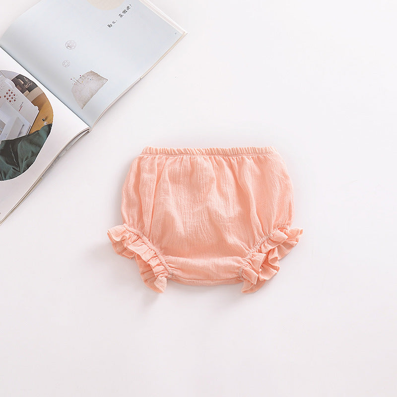 Pantaloncino/ Copri pannolino Bimba  in Mussola di Cotone   Con Fiocchi Laterali