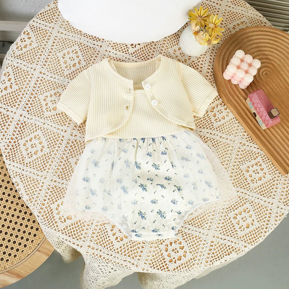 Pagliaccetto  con Gonna Tulle per Neonata - Stile Romantico