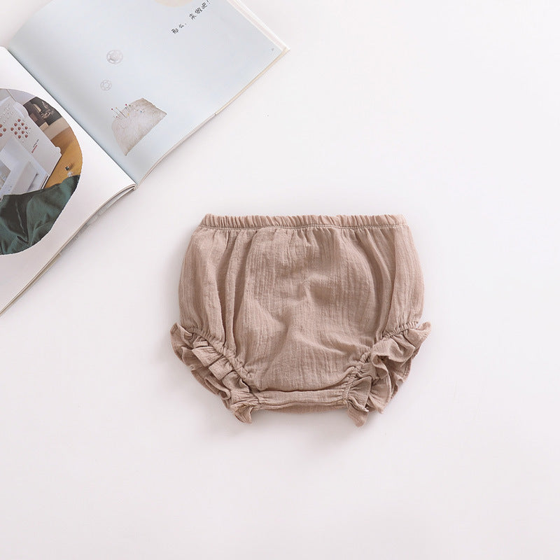 Pantaloncino/ Copri pannolino Bimba  in Mussola di Cotone   Con Fiocchi Laterali
