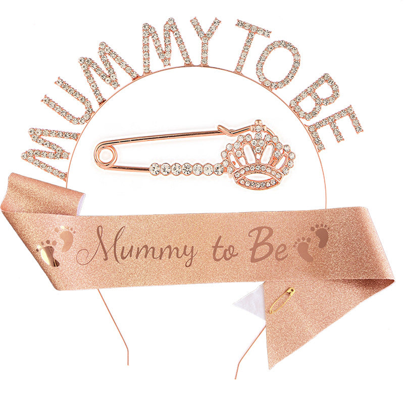 Set Mommy to Be   Fascia Glitter + Coroncina + Spilla