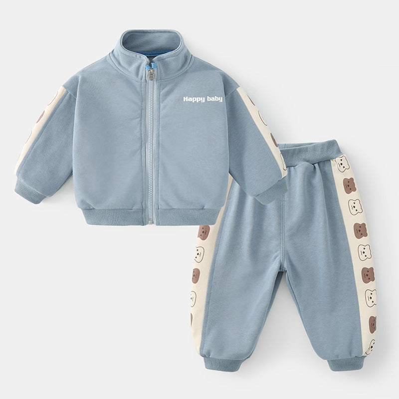 Tuta Bimbo/Bimba 2 Pezzi   Felpa con Zip e Pantaloni con Orsetti | “Happy Baby”