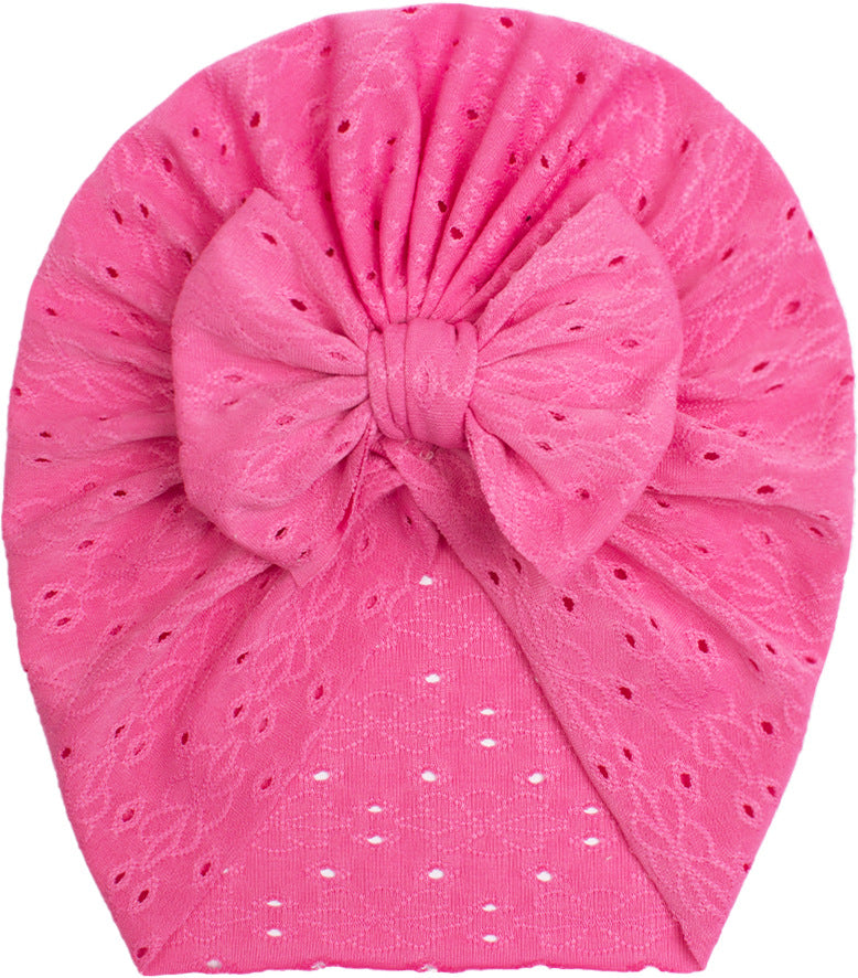 Turbante Neonata in Pizzo con Maxi Fiocco
