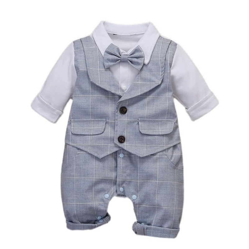Completo Elegante Neonato  Body con Gilet e Papillon